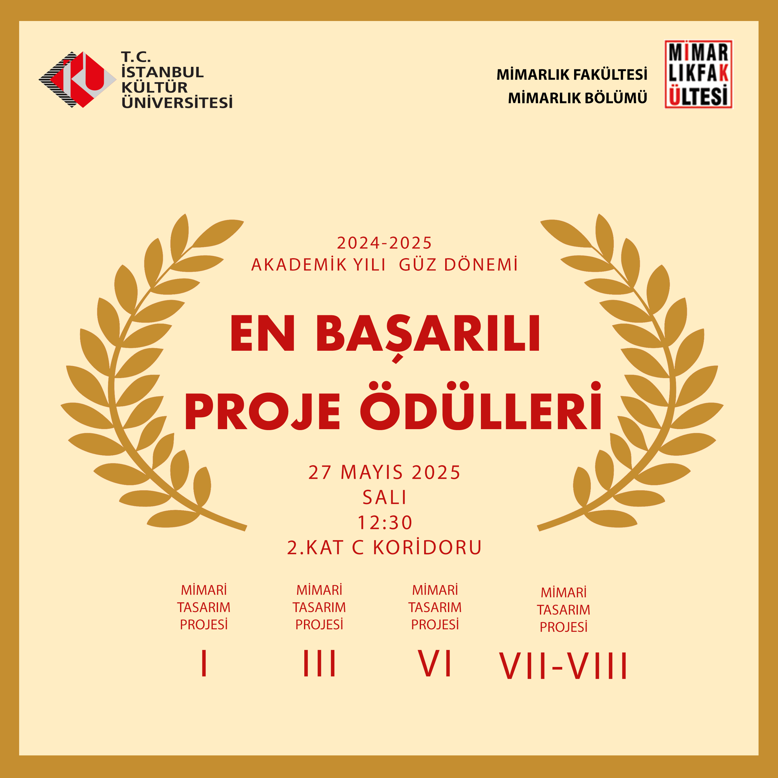 Mimarlık Bölümü \"En Başarılı Proje Ödülleri Töreni\"