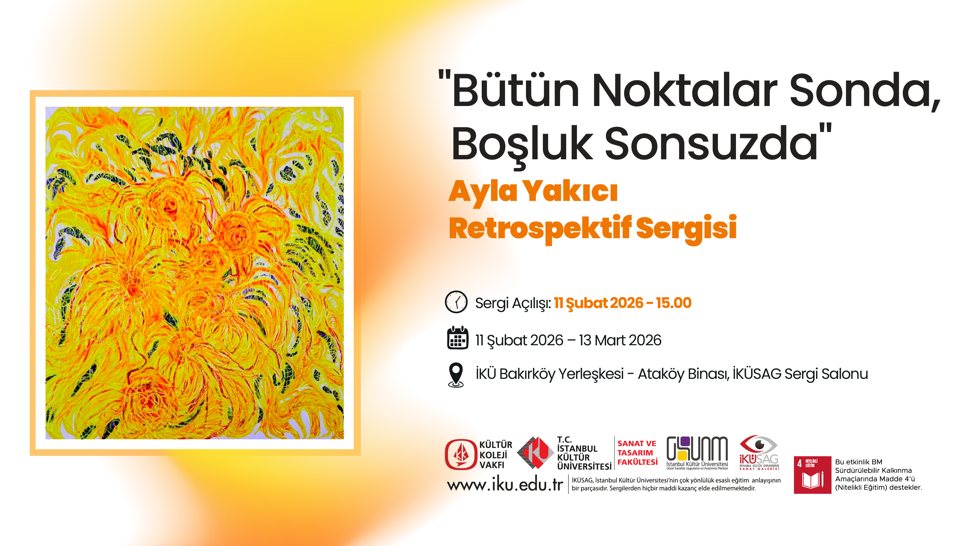 “Bütün Noktalar Sonda, Boşluk Sonsuzda” Ayla Yakıcı Retrospektif Sergisi