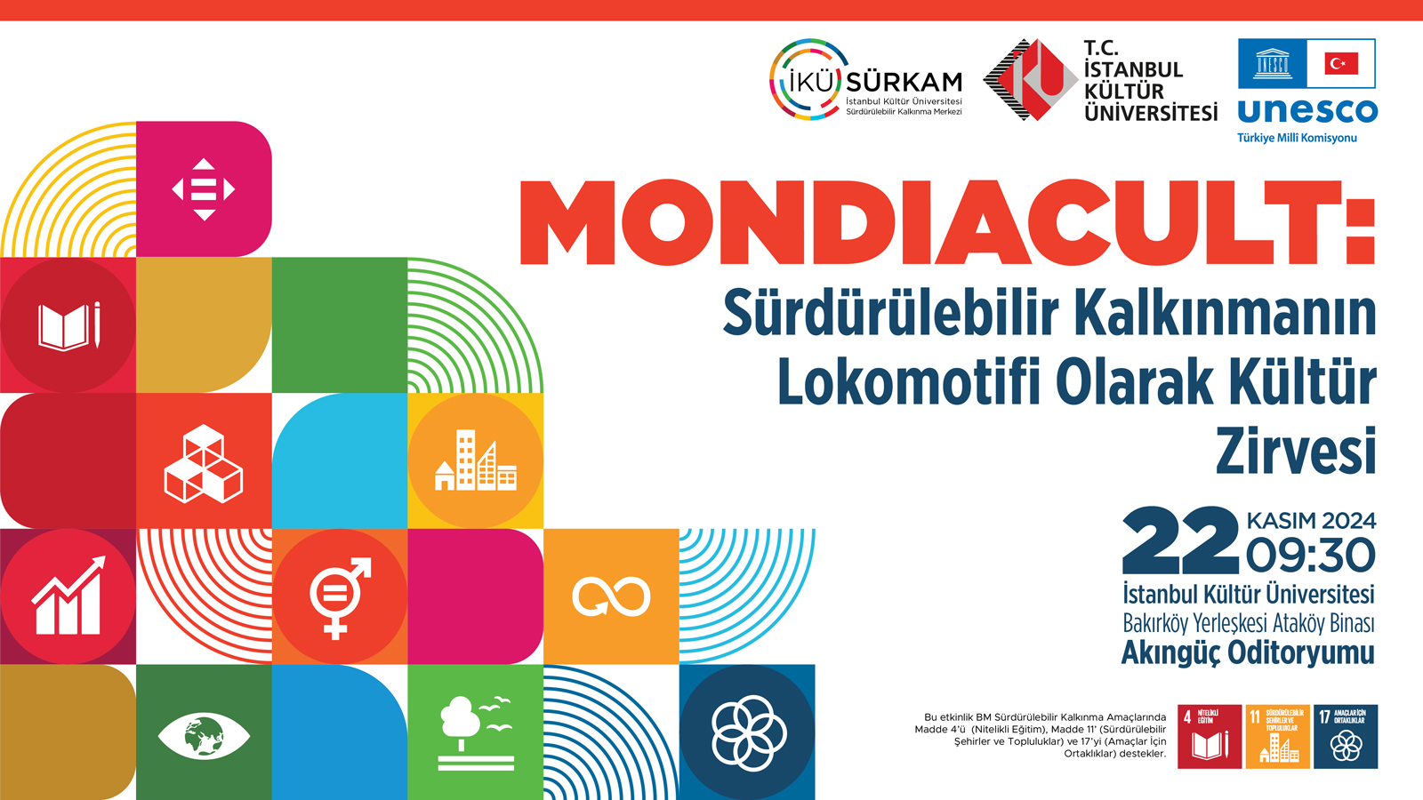 \"MONDIACULT: Sürdürülebilir Kalkınmanın Lokomotifi Olarak Kültür Zirvesi\"