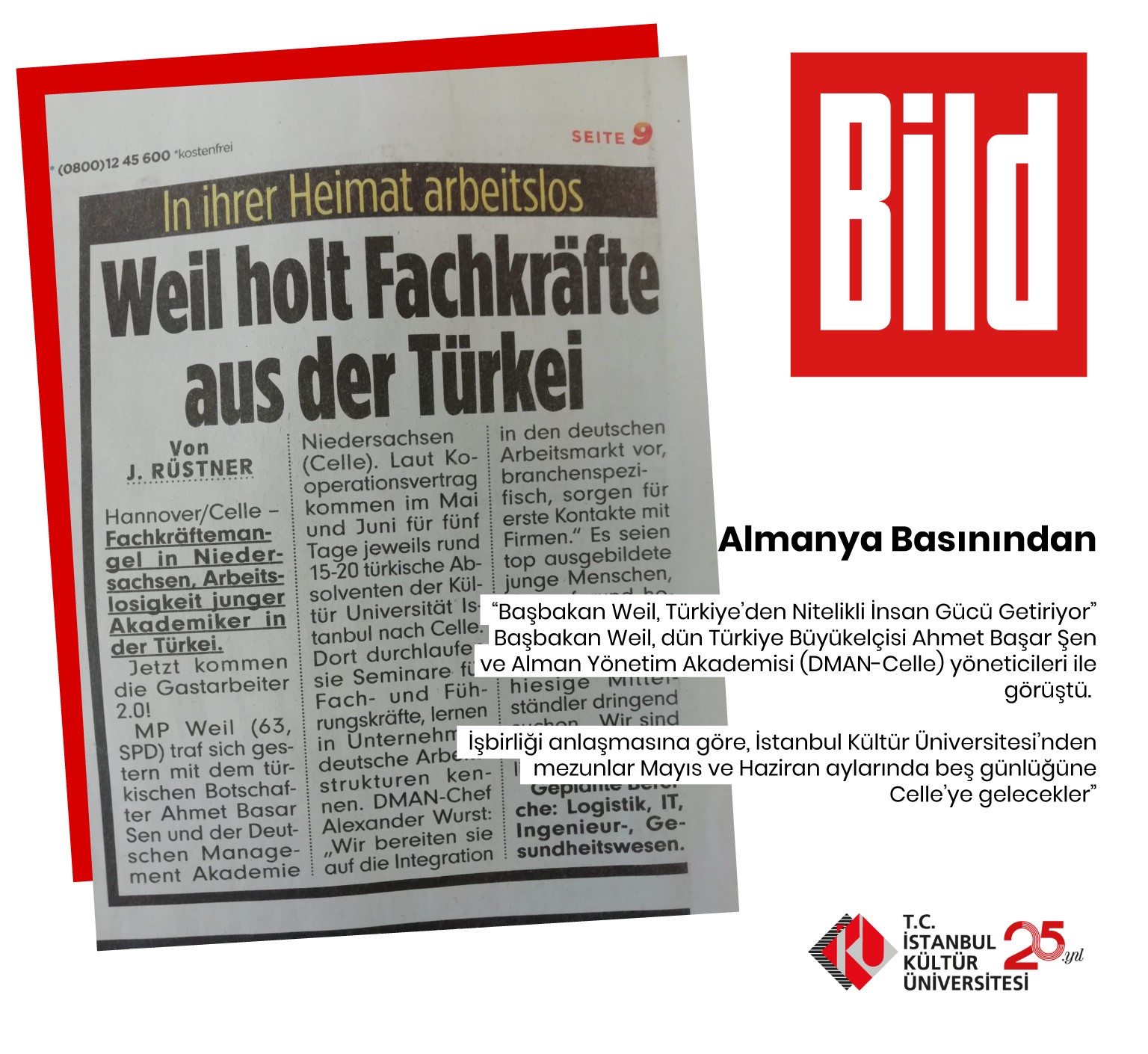 Almanya Bild Gazetesi’nde çıkan iş birliği haberi